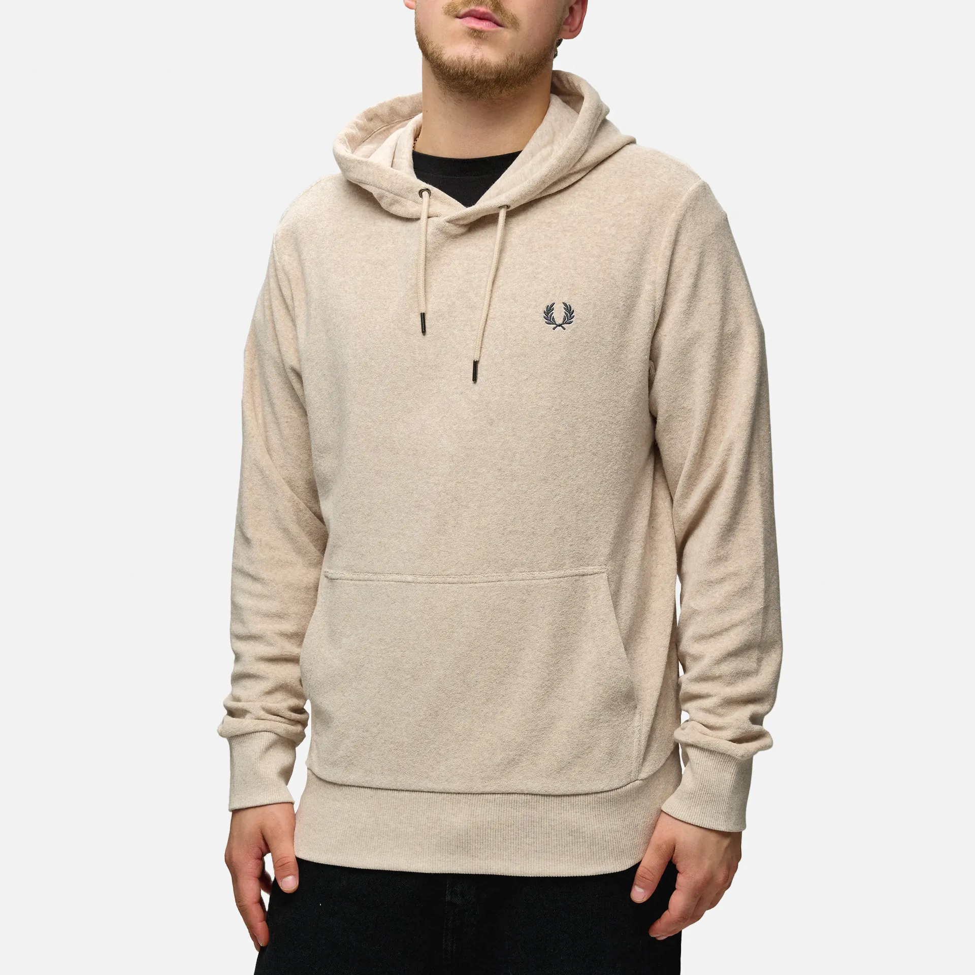 Fred Perry Towelling Hoodie Porridge Marl