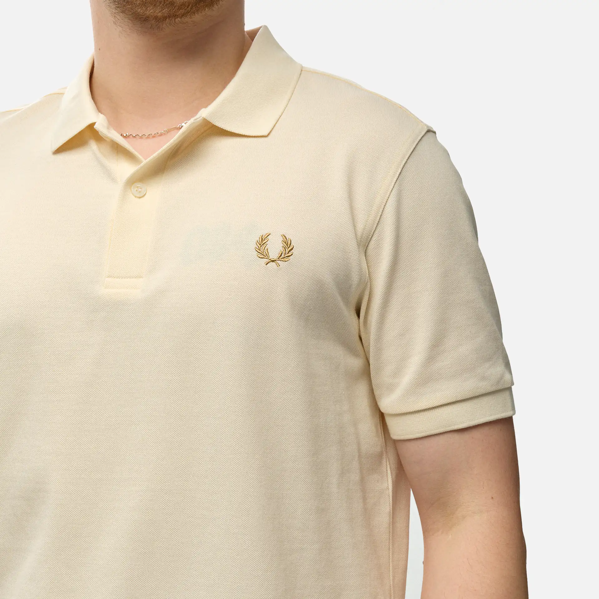 Fred Perry Plain Polo Shirt Ecru/Warm Stone