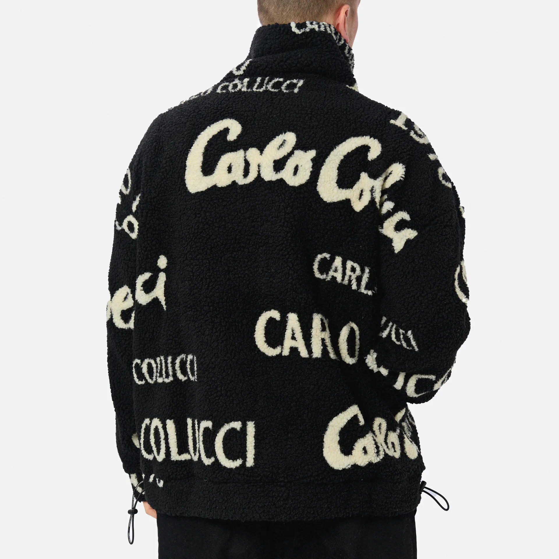 Carlo Colucci Allover Fleece Jacket Black/White