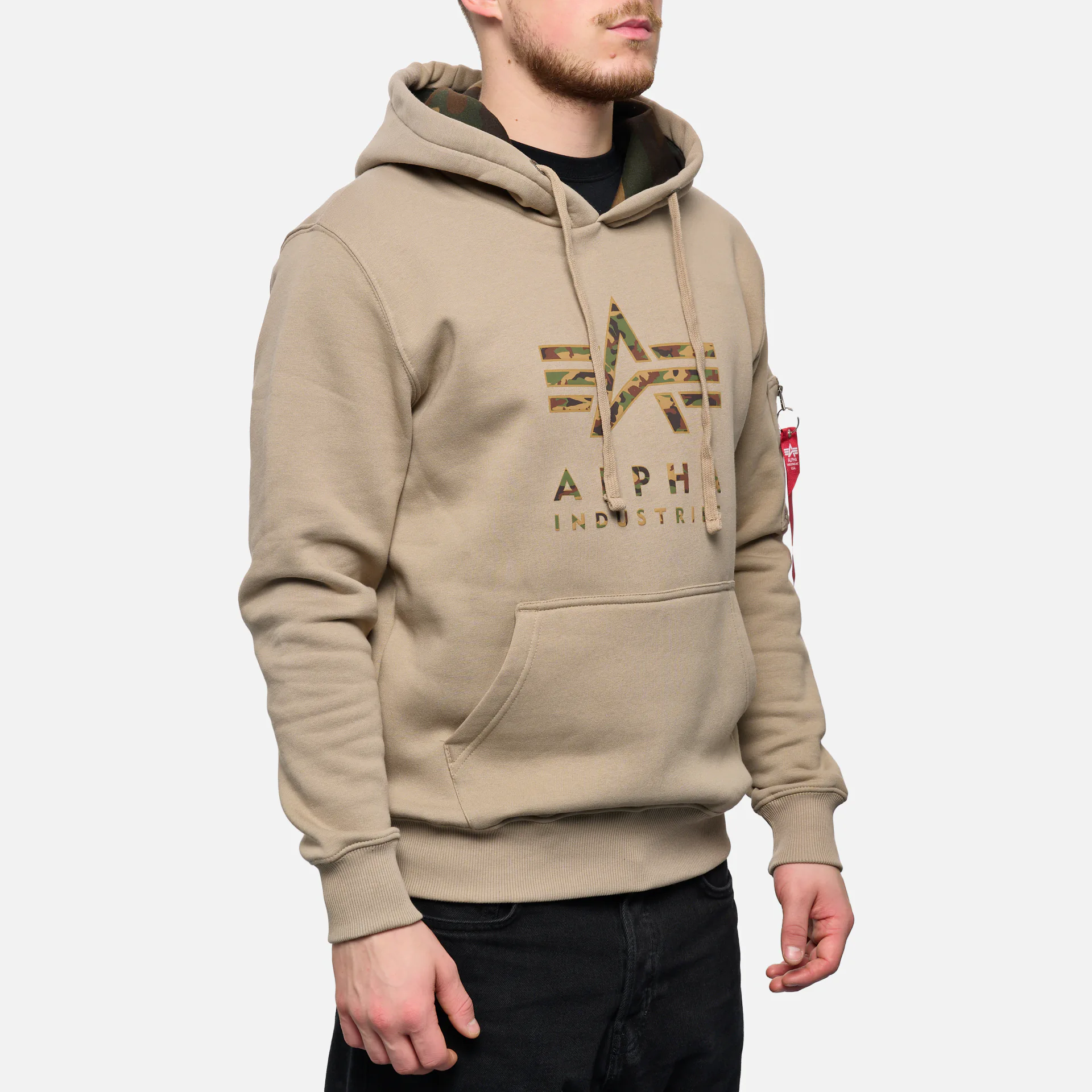 Alpha Industries Camo Hoodie Vintage Sand
