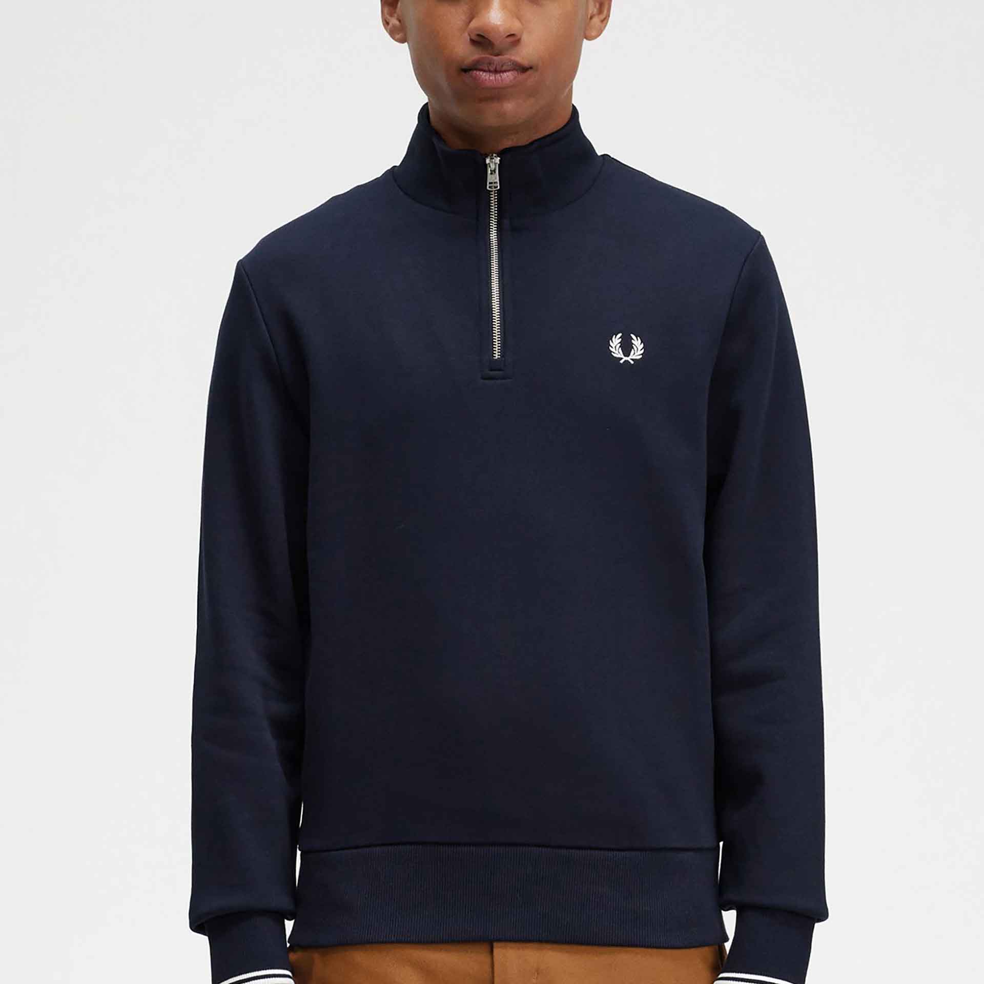 Fred Perry Half Zip Sweatshirt Navy
