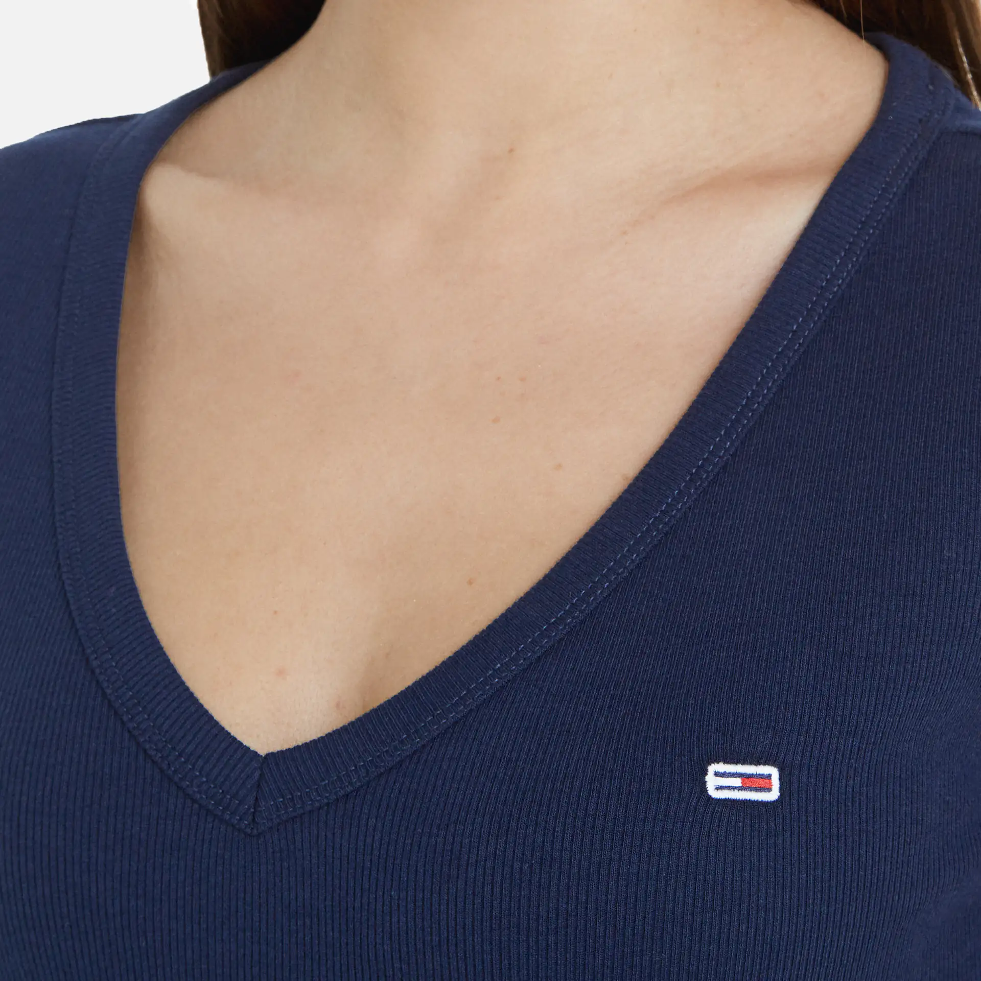 Tommy Jeans Essential Rib T-Shirt Blue
