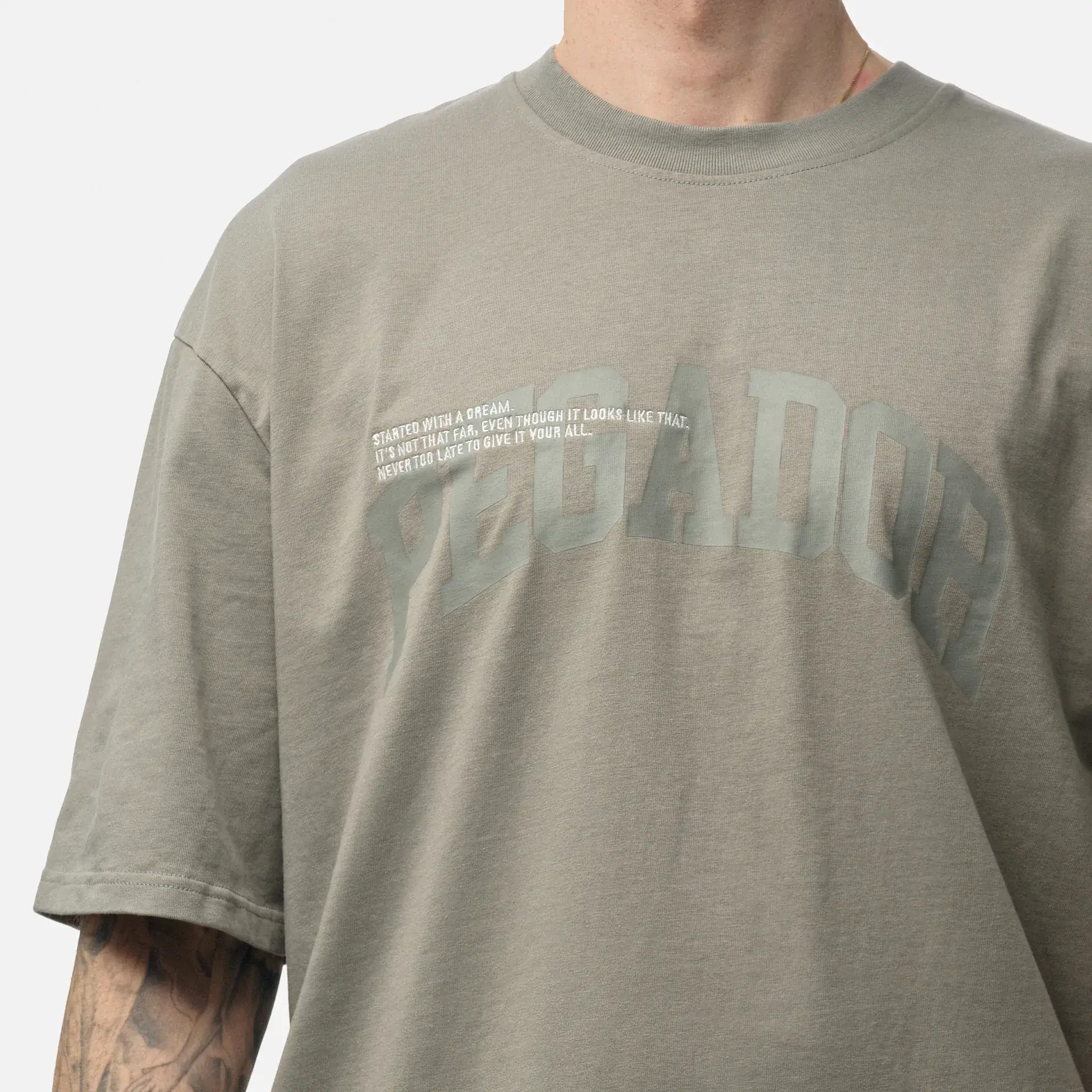 PEGADOR Gilford Oversized T-Shirt Washed Cool Grey