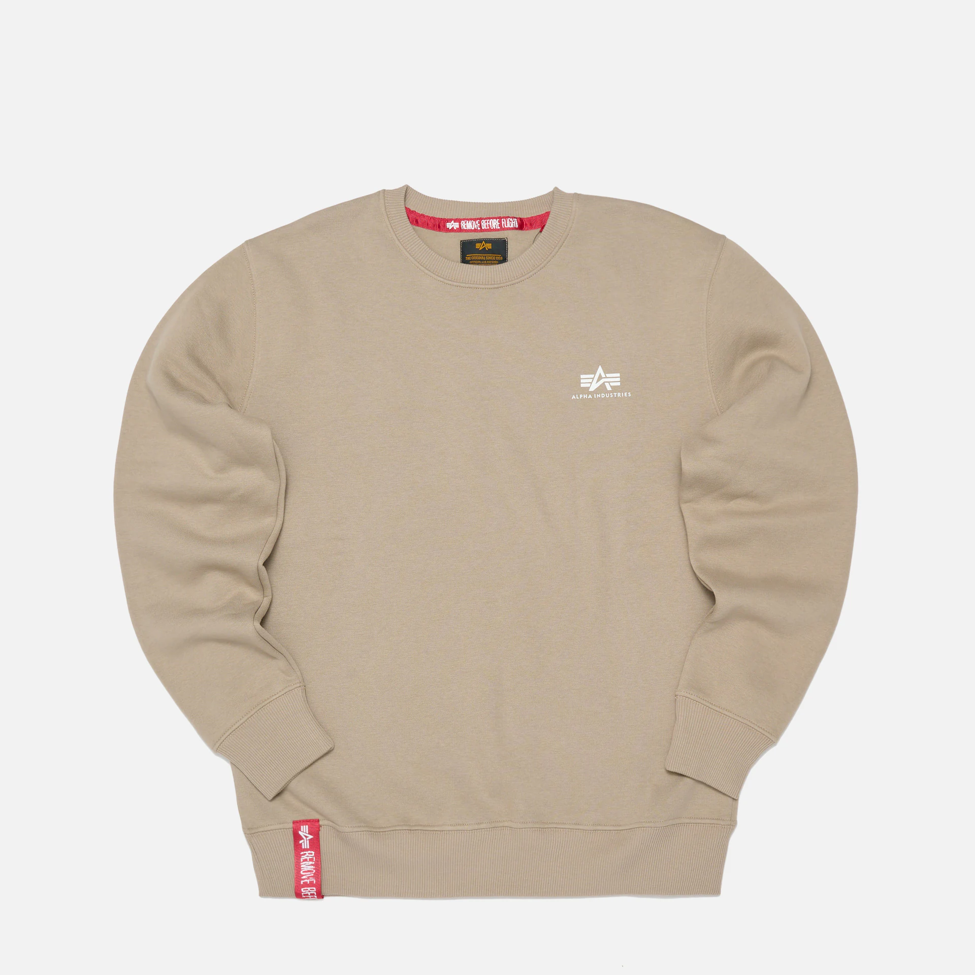 Alpha Industries Basic Sweater Small Logo Vintage Sand