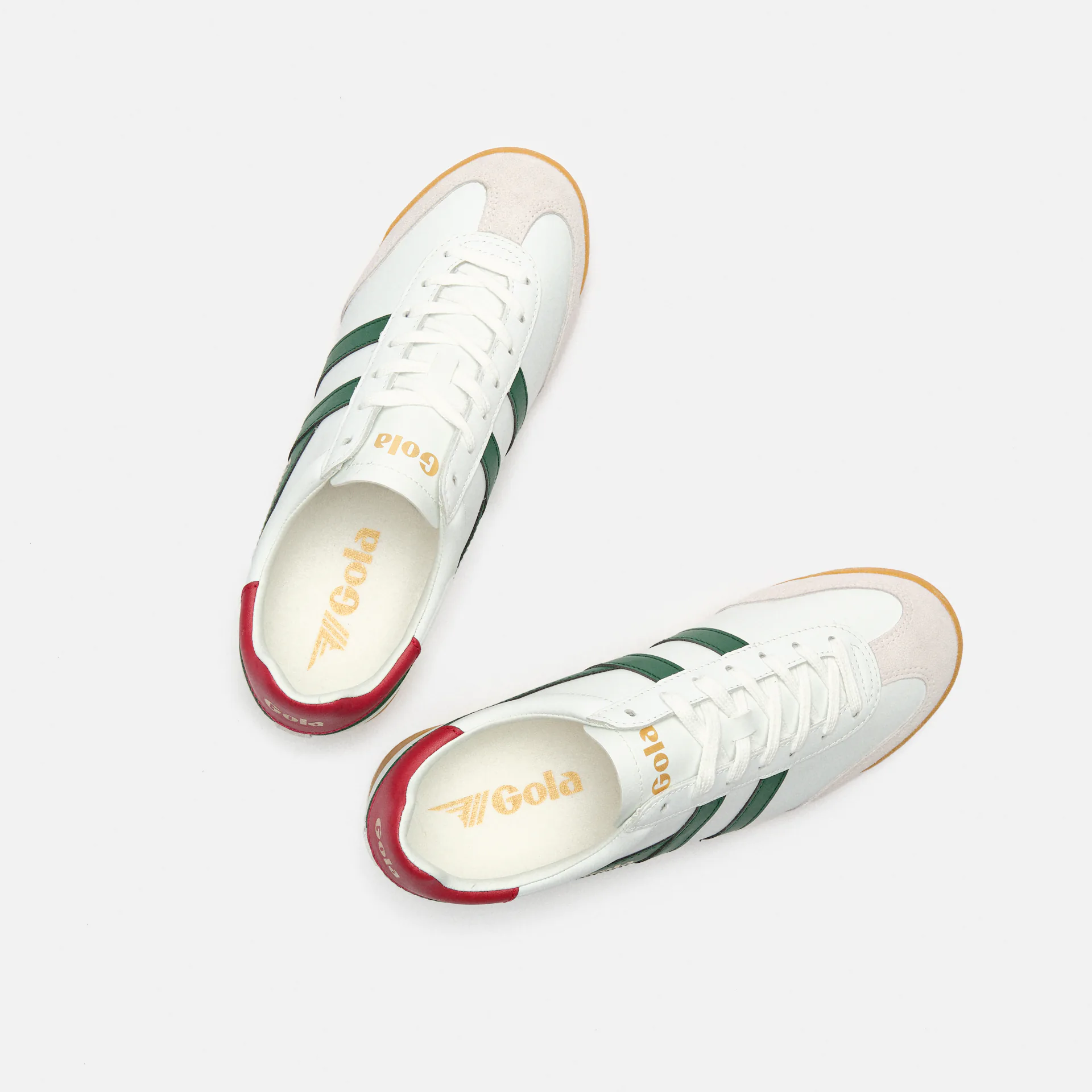 Gola Torpedo Leather Sneaker White/Evergreen/Deep Red