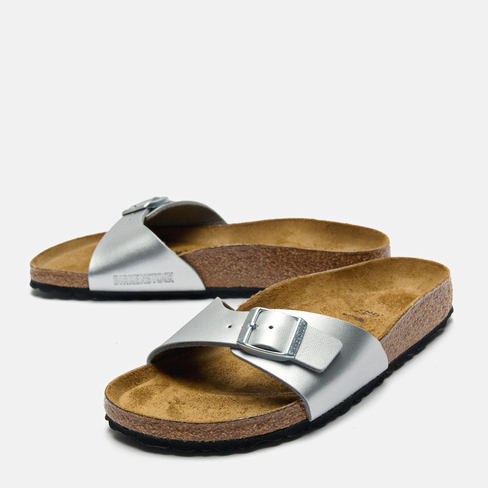 Birkenstock Madrid Birko-Flor Sandals Narrow Silver
