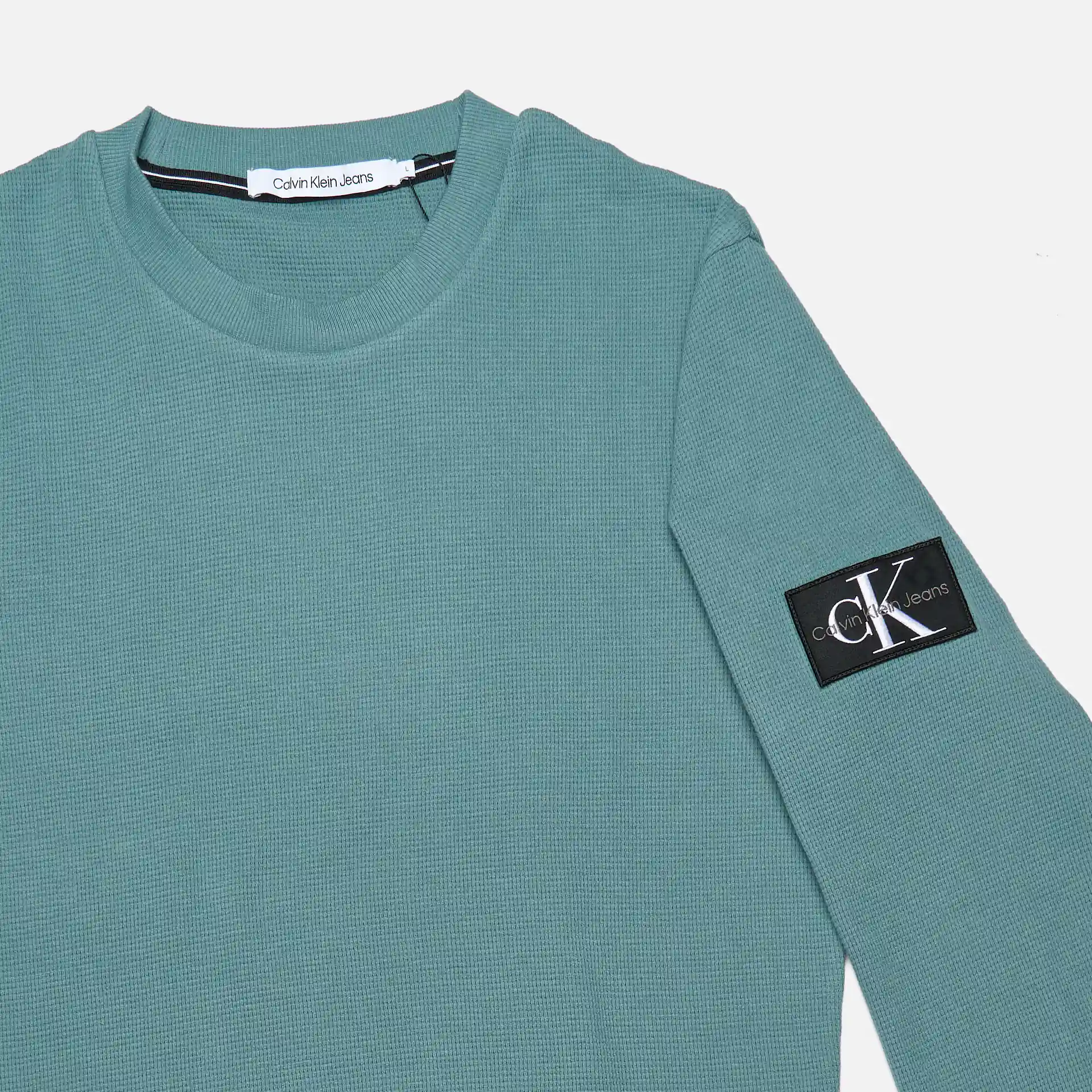 Calvin Klein Jeans Badge Waffle Longsleeve Goblin Blue