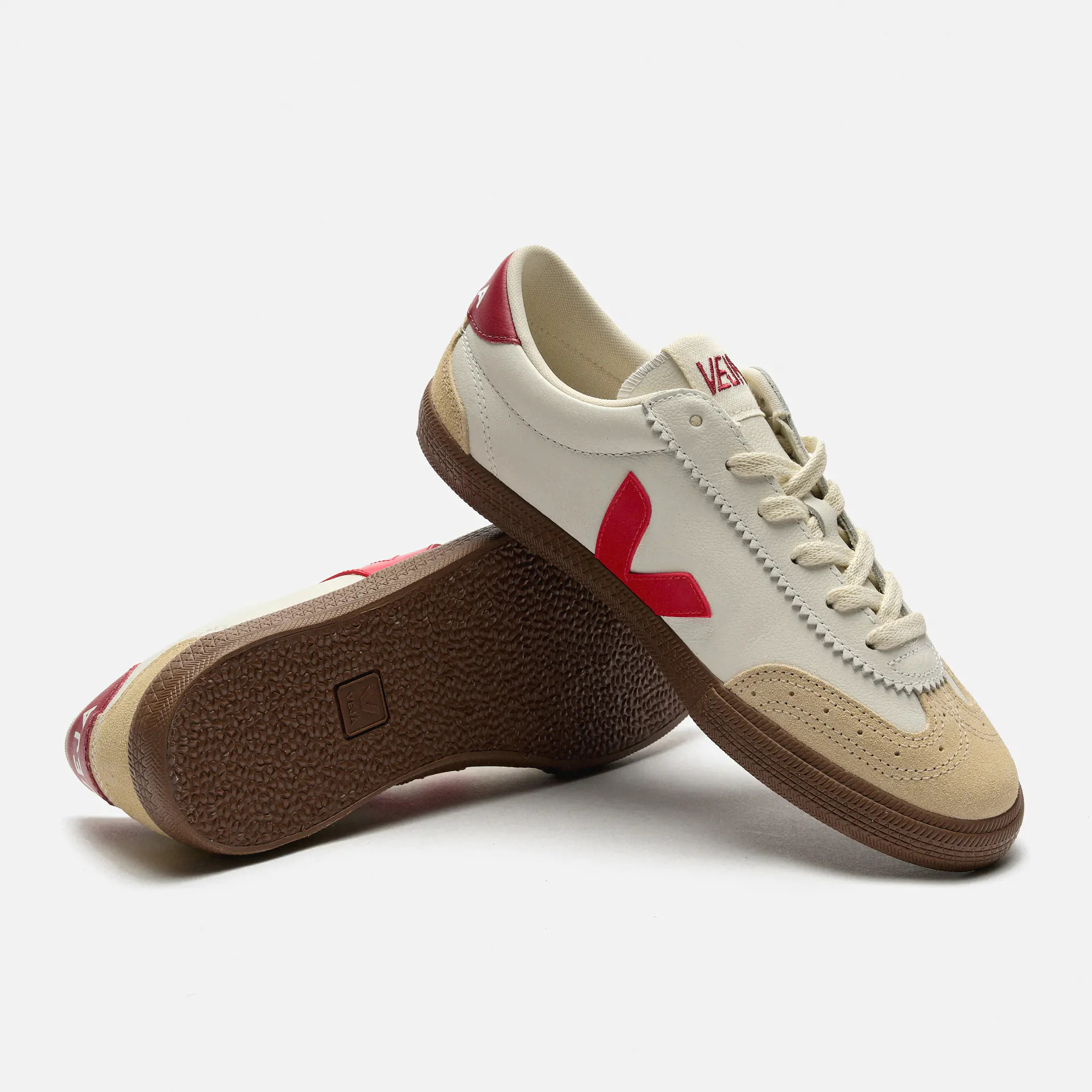 Veja Volley O.T. Leather Sneaker White/Peking/Bark
