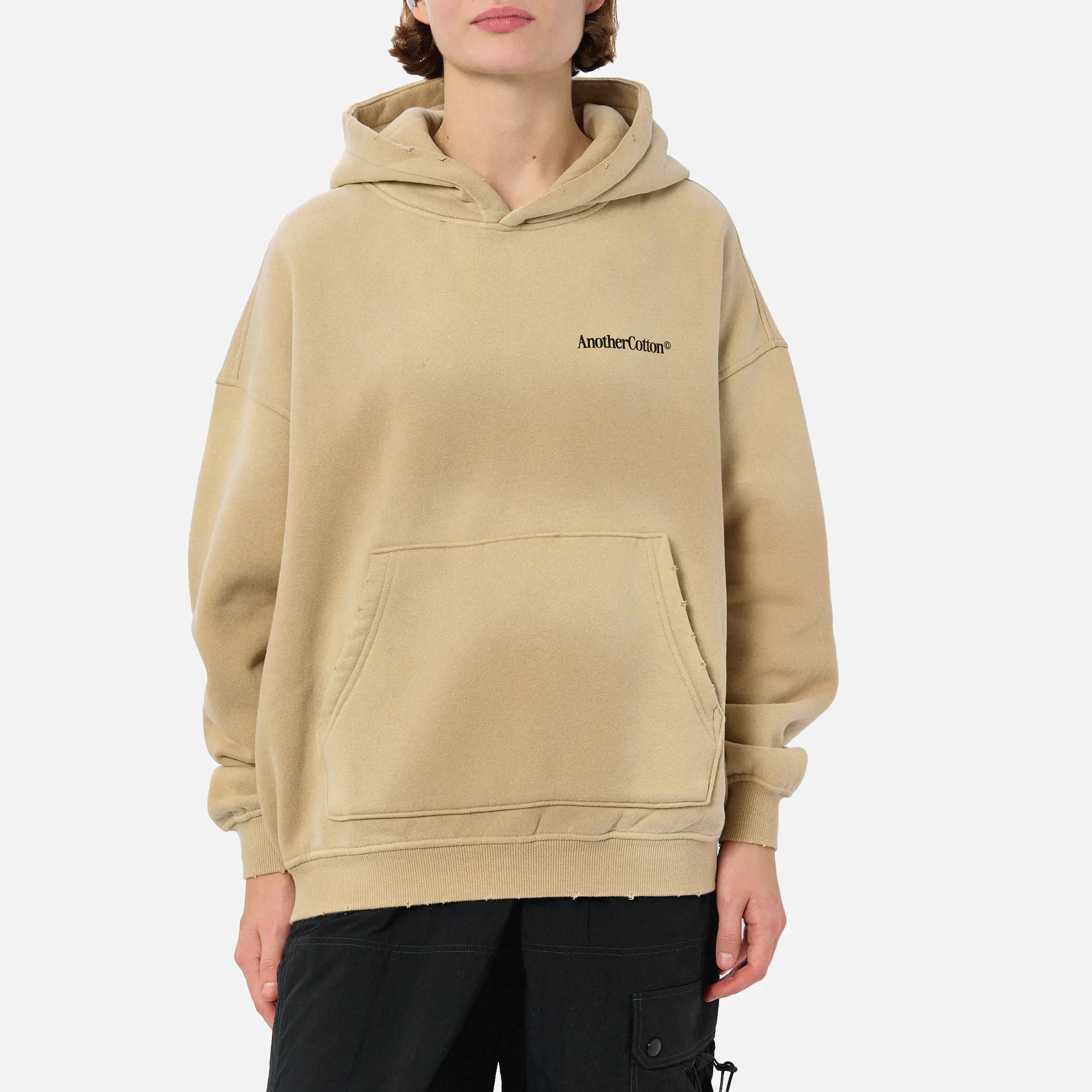 Another Cotton More Espresso Oversized Hoodie Beige
