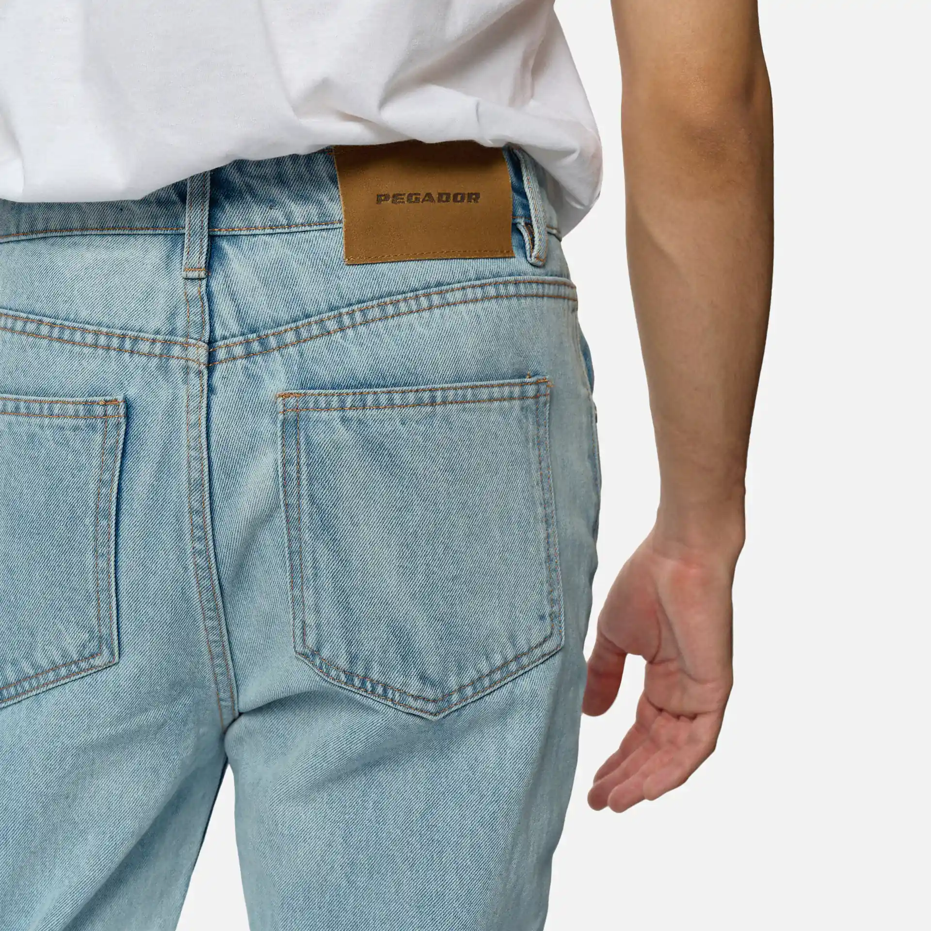 PEGADOR Baltra Baggy Jeans Washed Light Blue