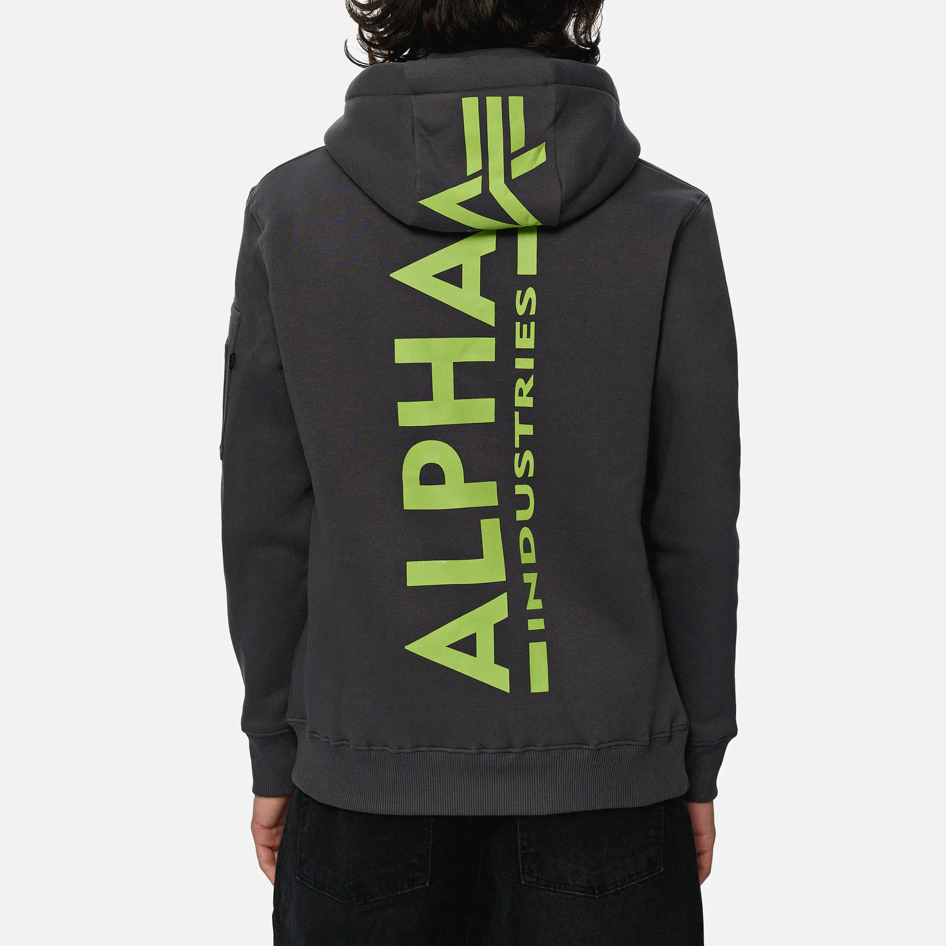 Alpha Industries Back Print Hoody Grey
