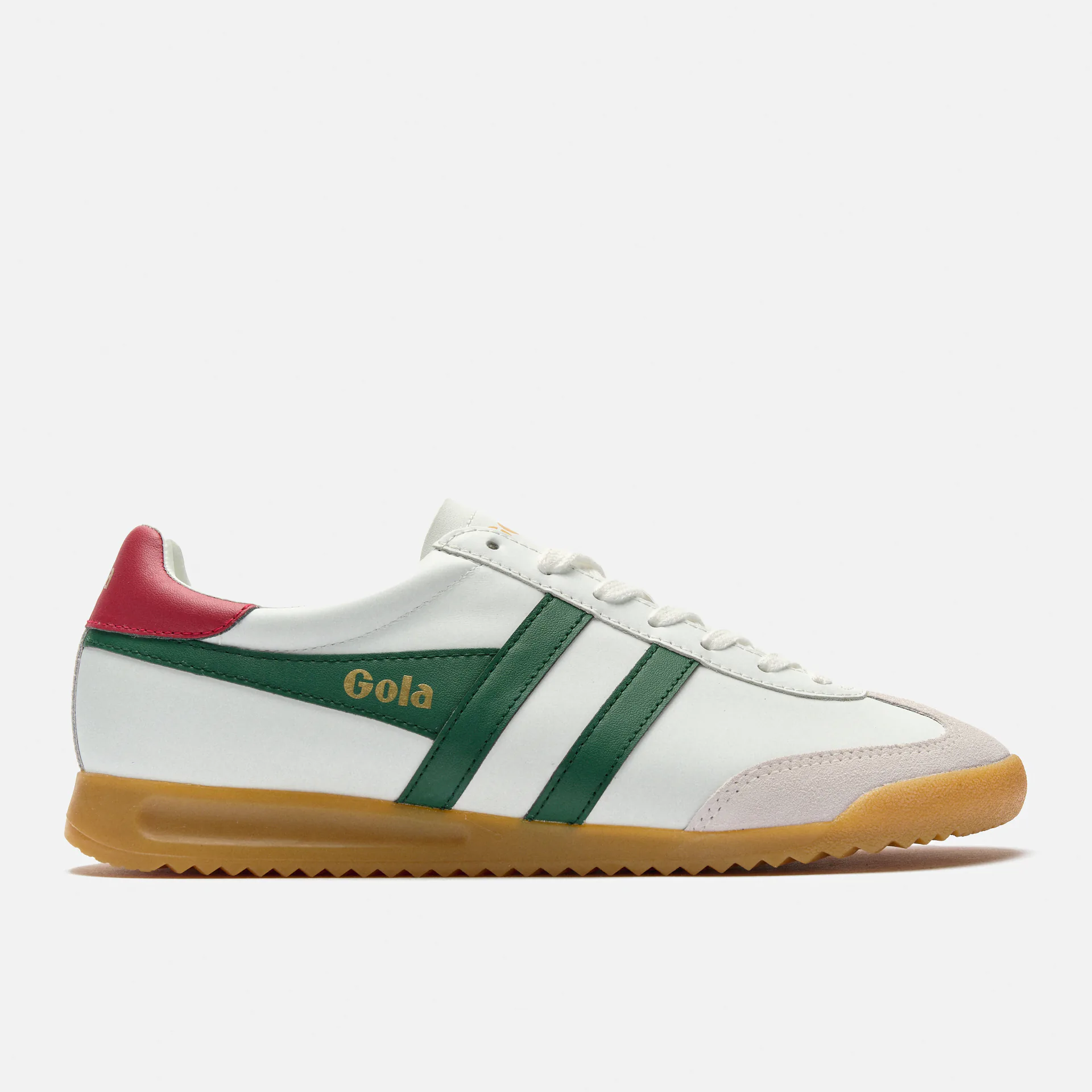 Gola Torpedo Leather Sneaker White/Evergreen/Deep Red