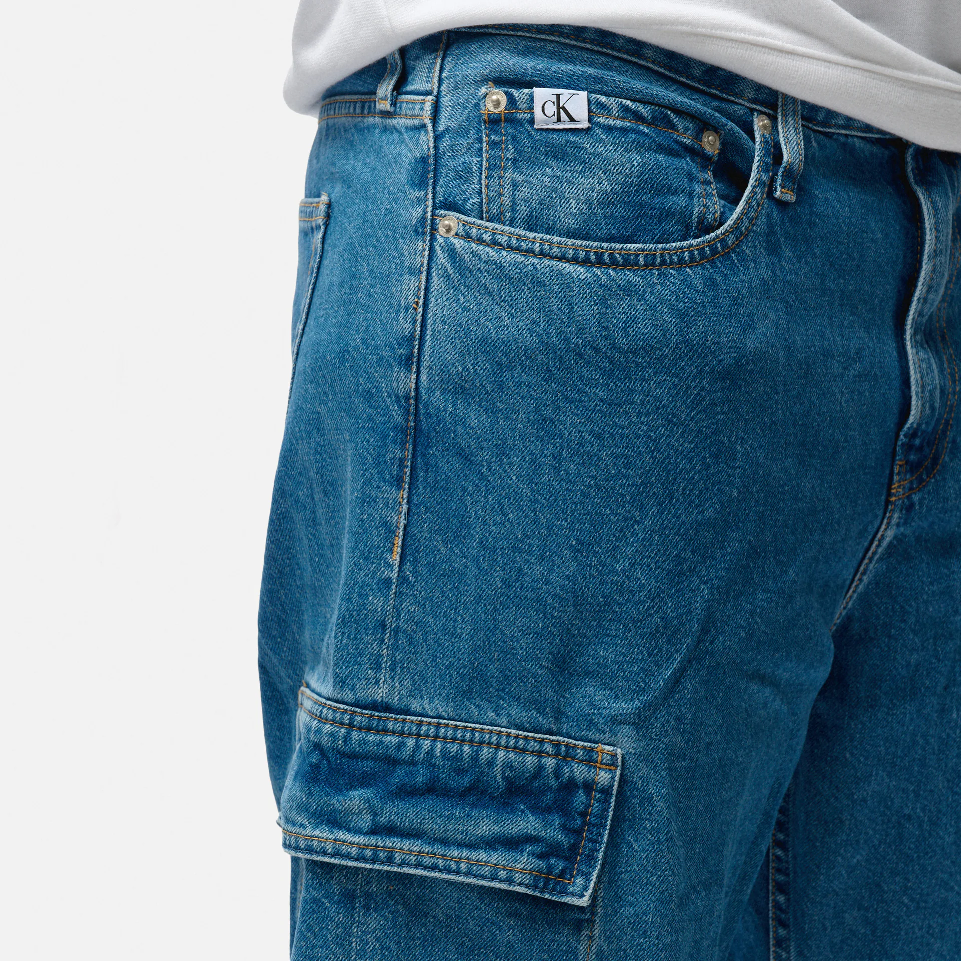 Calvin Klein Jeans 90`s Loose Cargo Jeans Denim