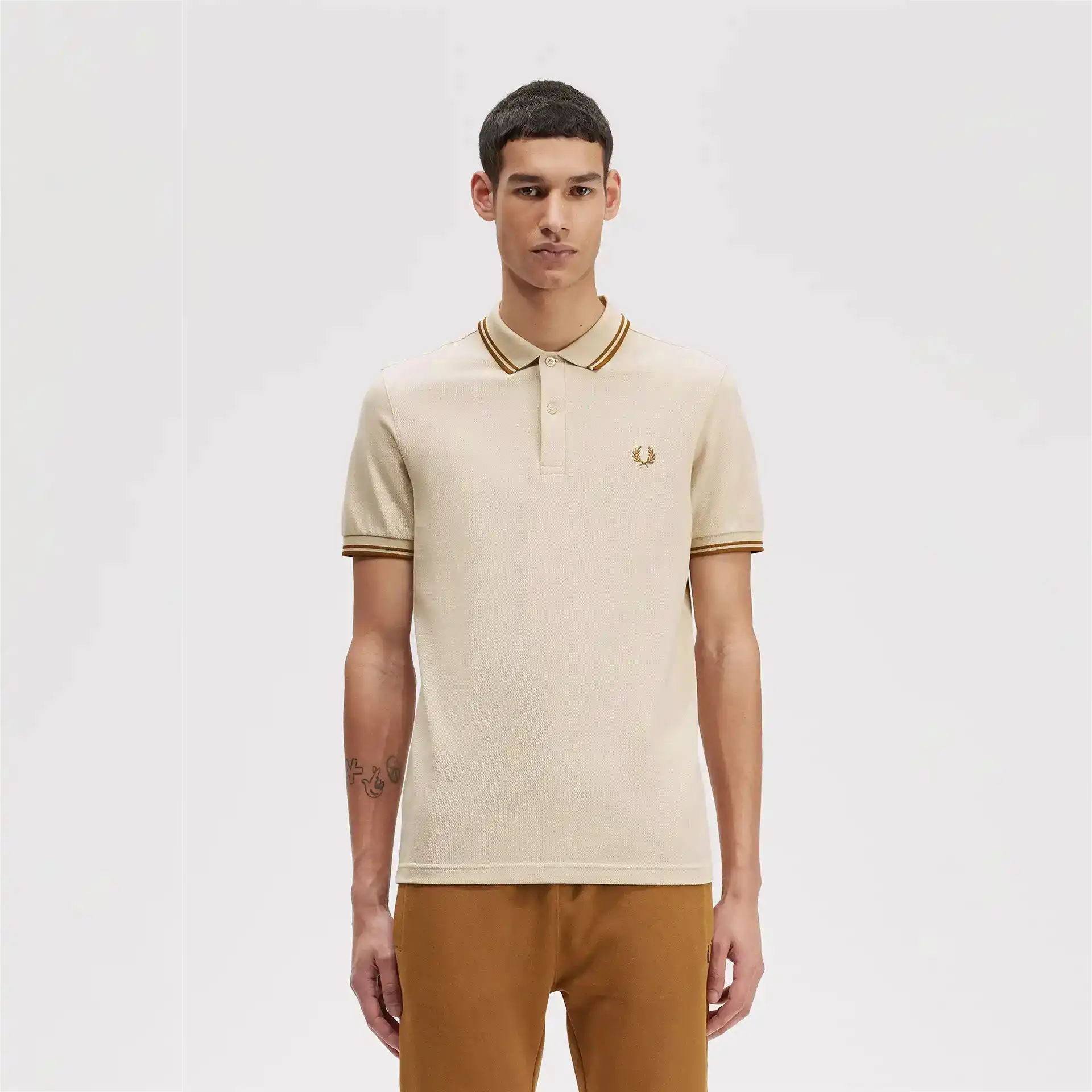 Fred Perry Twin Tipped Polo Shirt Oatmeal