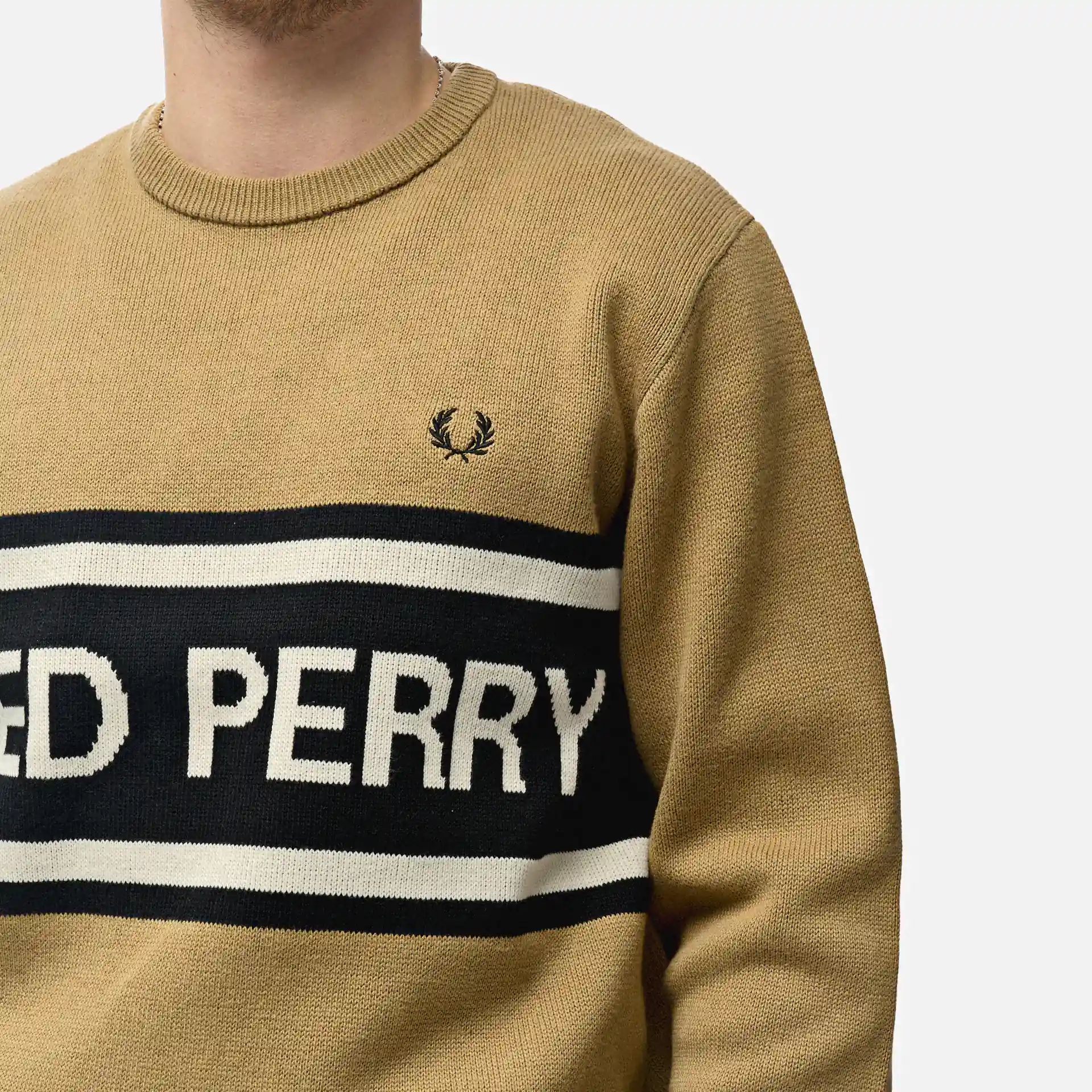 Fred Perry Graphic Jumper Warm Stone
