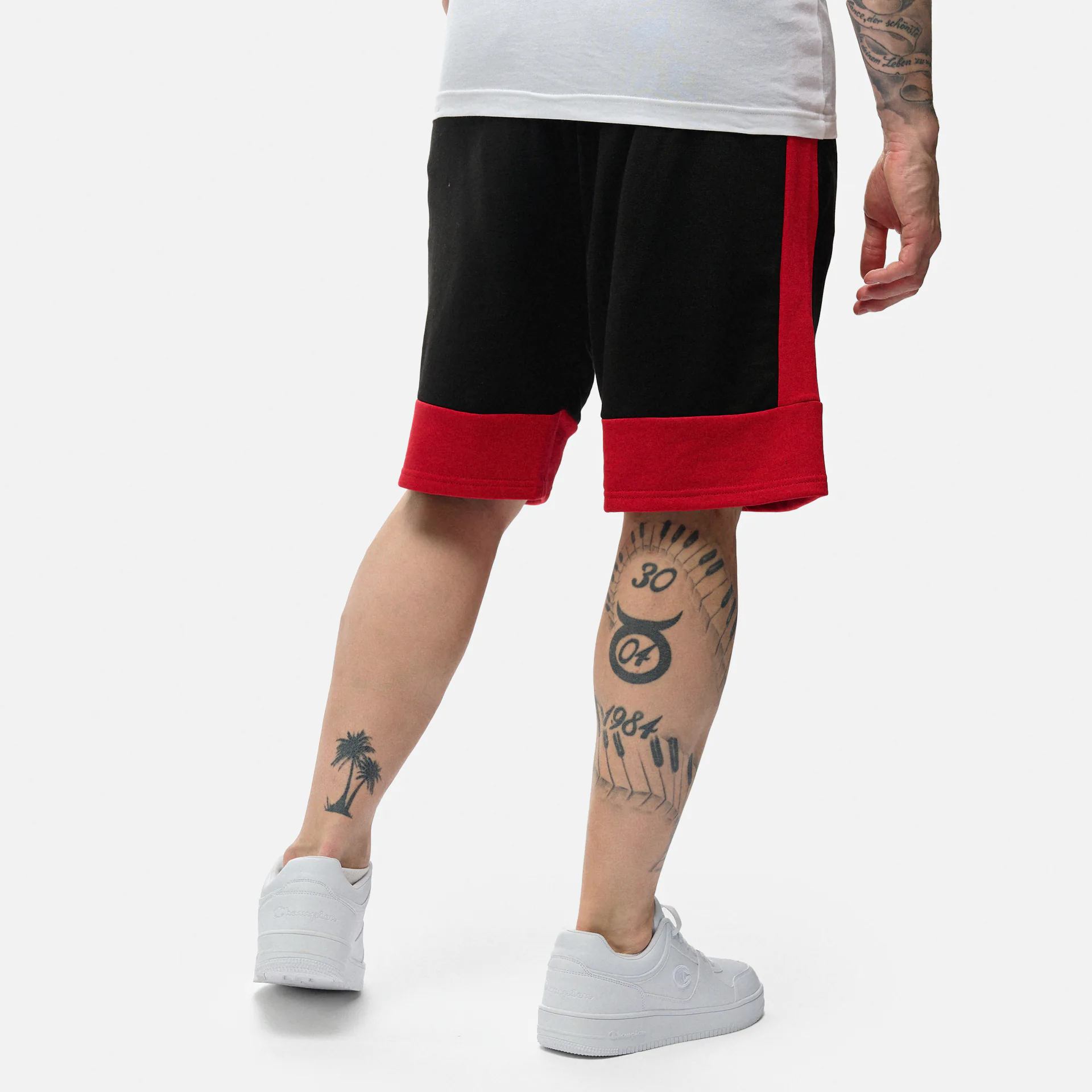 New Era NBA Colour Block Shorts Chicago Bulls Black Red